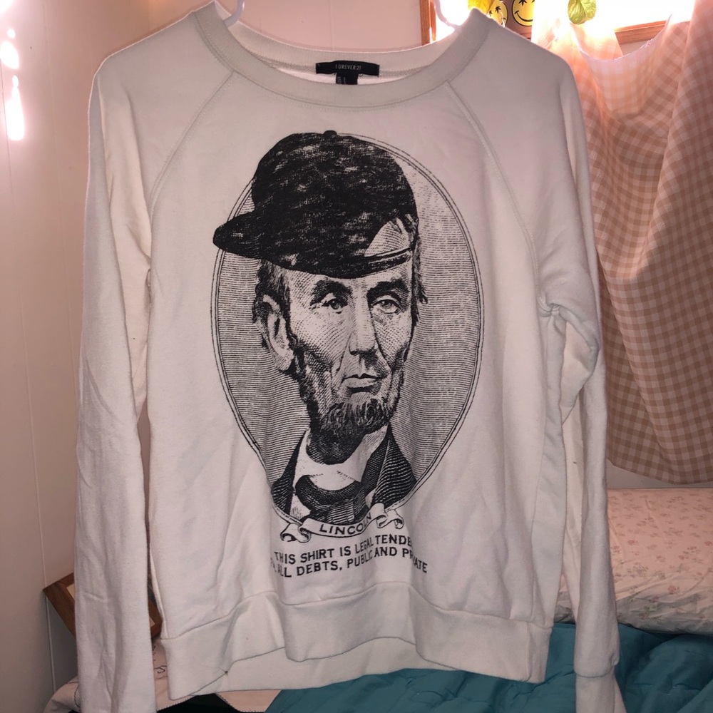 Abraham Lincoln (but cool) crew neck Small